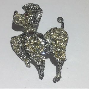 Vintage Jewelry - Vintage silver rhinestone poodle dog brooch pin Vintage Jewelry - Vintage silver rhinestone poodle dog brooch pin